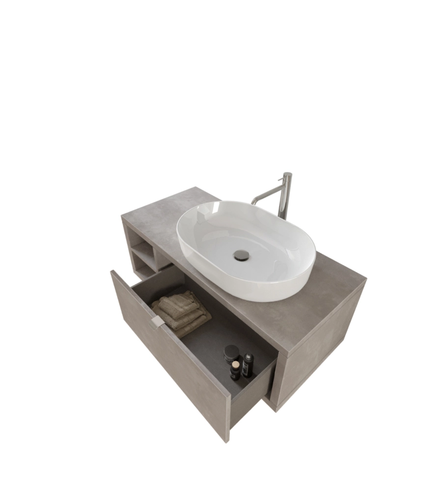 MOBILE BAGNO "TINTORETTO" CEMENTO, 110 CM